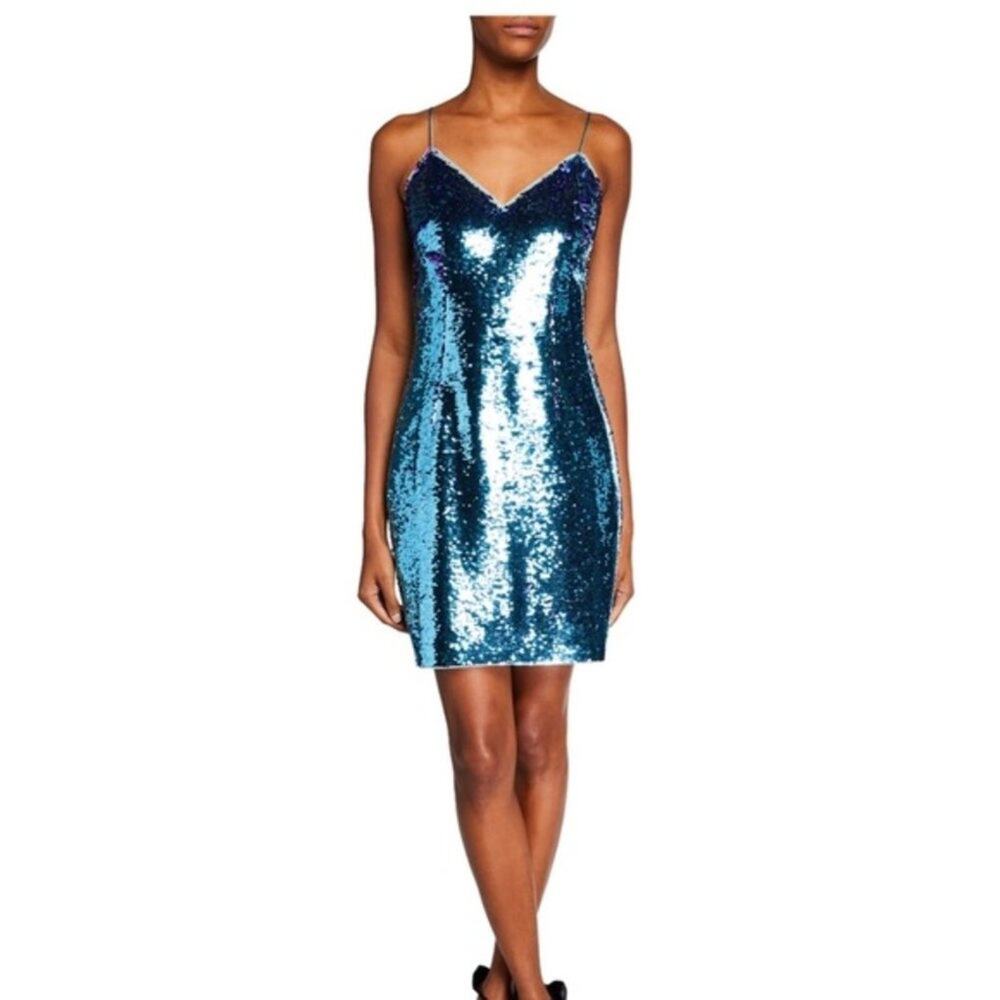 Aidan Mattox Flip Sequin Mermaid Cocktail Dress Size 4 NWT $245